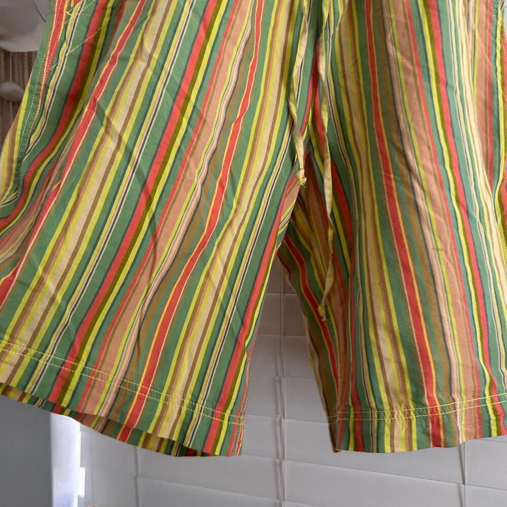 Free People Saylor Poplin long relaxed Shorts rainbow stripe coastal boho S NWT - Picture 5 of 6